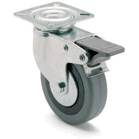 RUEDA GOMA CON PLACA 80 MM. CON FRENO 75279