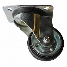 RUEDA GOMA NEGRA CON PLACA 80 MM. SIN FRENO 75489