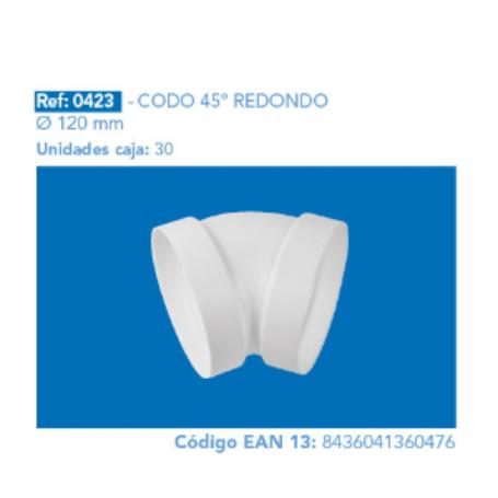 CODO REDONDO 45º 120 MM