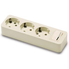 BASE MULTIPLE 3 TOMAS S/CABLE C/INT. (REF.2523)