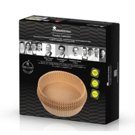 PAPEL REDONDO FREIDORA DE AIRE 16X4.5CM 100UDS