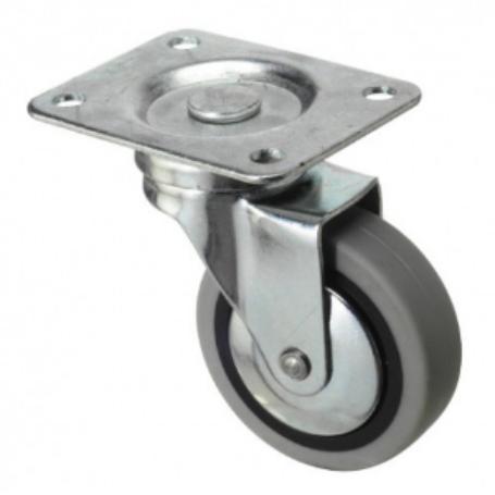 RUEDA GOMA CON PLACA 100 MM. SIN FRENO 75281