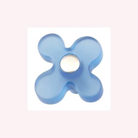 POMO FLOR ABS AZUL CROMO MATE