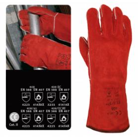 GUANTE SOLDADOR ROJO 408 34CM.