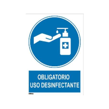 CARTEL VINILO ADH.USO DESINFECT.21X30