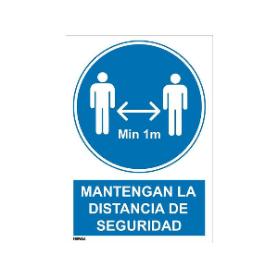 CARTEL PVC DIST.SEGURIDAD 1MT 21X30