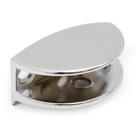 SOPORTE MEDIA LUNA PARA CRISTAL 10MM CROMO (CAJA 350)