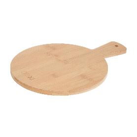 TABLA CORTAR COCINA REDONDA HECHA EN MADERA DE BAMBU 100% CON MANGO Ø26X36 CM.TABLA CORTAR,CARNE PESCADO,VERDURA,FR