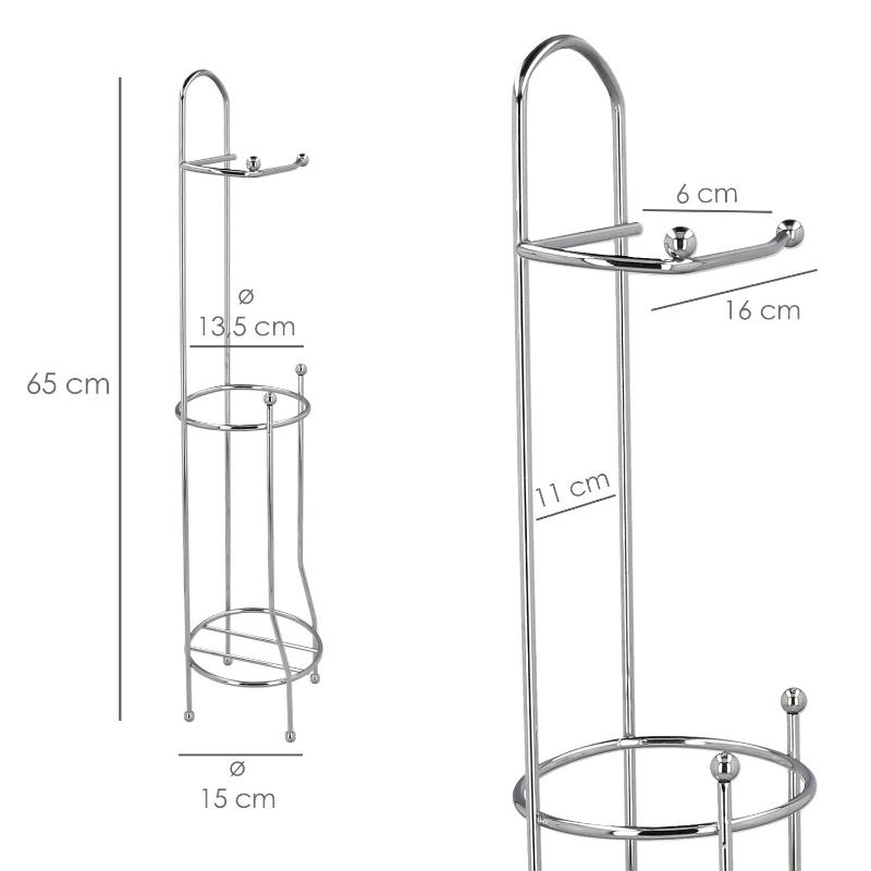 Portarrollos Papel Higienico Vertical Para Baño, Rollos De Reserva, Ø 15 x  65 cm. - BigMat