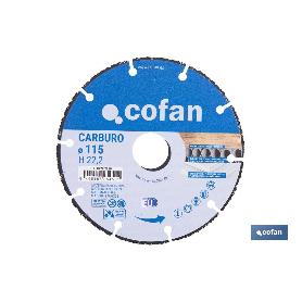 DISCO ESPECIAL DE CARBURO PARA MATERIALES BLANDOS Ø115X1 MM
