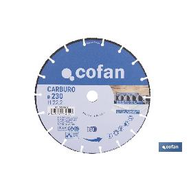 DISCO ESPECIAL CARBURO MAT. BLANDOS Ø230X2,6MM