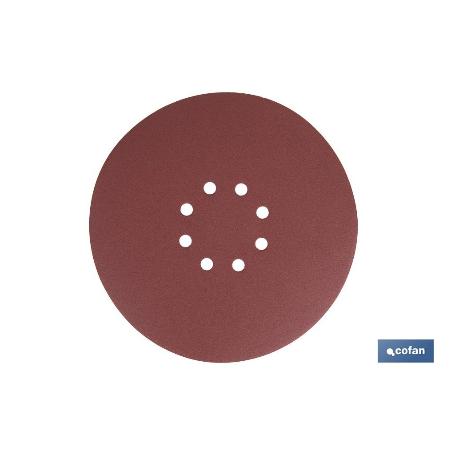 HOJA DE LIJADO LIJADORA PARED Y TECHO 8 AGUJEROS Ø225 MM G 240   CAJA 5 UNID.