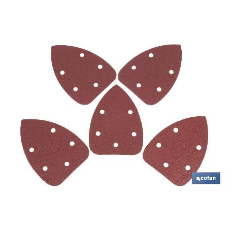 HOJA DE LIJADO LIJADORA MOUSE 5 AGUJEROS 100 X 140 MM G 120   CAJA 5 UNID.
