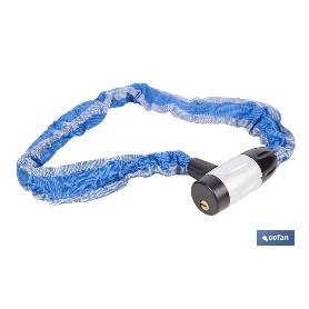 CANDADO DE CADENA ACERO CEMENTADO Ø6 MM CON FUNDA DE NYLON 900 MM