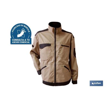 CHAQUETA TRABAJO BENZ 280GMS/M BEIS-NEGRO T-S