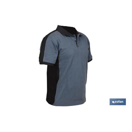 POLO BALDER ELASTANO 210 G/M2 GRIS OSCURO-NEGRO TALLA L