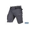 BERMUDAS DE TRABAJO FRIGG ELASTANO 215 G/M2 GRIS OSCURO CON DETALLES NEGROS TALLA 50