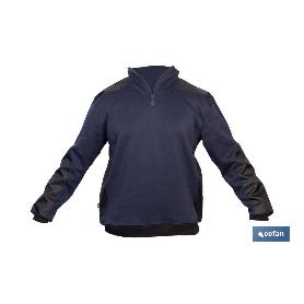 SUDADERA RANGER CUELLO CREMALLERA 280GMS AZUL-NEGRO T-XXXL