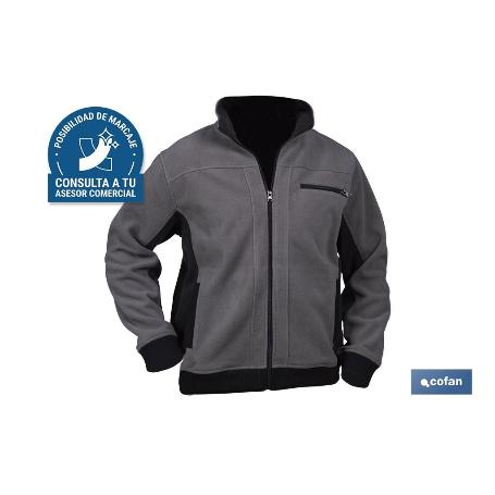 CHAQUETA POLAR MODELO WALKER 370 G/M GRIS-NEGRO TALLA M