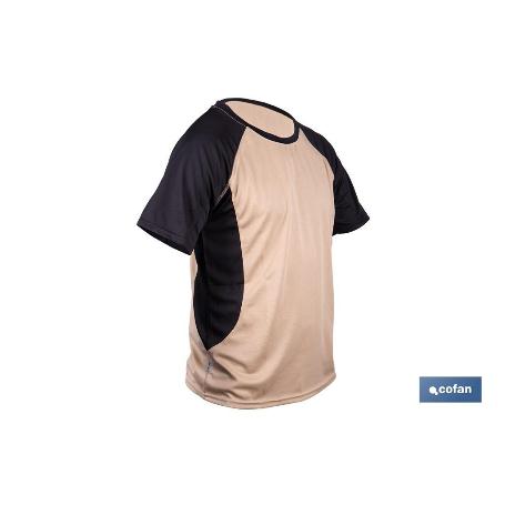 CAMISETA TRANSPIRABLE MODELO PILOTE BEIGE-NEGRA 160 G/M2 TALLA-L