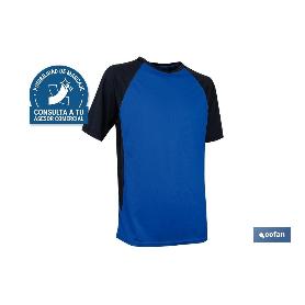 CAMISETA TRANSPIRABLE MODELO PILOTE AZUL-NEGRA 160 G/M2 TALLA-XXL