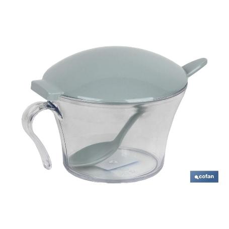 AZUCARERO 120ML MODELO ALBAHACA COLOR VERDE AGUA 15X11.5X9CM   CAJA 6 UNID.