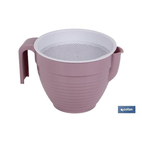 GRASERA COLADOR 500ML MODELO ALBAHACA ROSA PALO 16.5X12X10CM VENTA UNITARIA