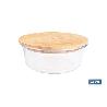 SET DE 2 RECIPIENTES DE BOROSILICATO CON TAPA DE BAMBÚ MODELO PANDA 620 ML - 950 ML