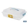 TARTERA RECTANGULAR AZUL OPACA PAVLOVA CON ASAS 38 X 28 X 13 CM   CAJA 6 UNID.