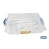 TARTERA RECTANGULAR AZUL OPACA PAVLOVA CON ASAS 38 X 28 X 13 CM   CAJA 6 UNID.