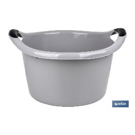 BARREÑO REDONDO ASAS 15L GRIS  42X39.5X25CM