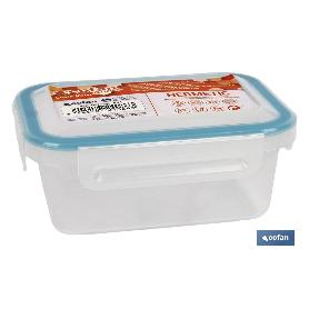 FIAMBRERA AZUL RECTANGULAR CON JUNTA BI-MATERIA MODELO YUBA 0,5 L