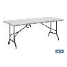 MESA PLEGABLE RECTANGULAR BLANCA CON BLOQUEO DE SEGURIDAD 180X75X72 CM