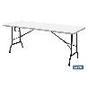 MESA PLEGABLE RECTANGULAR BLANCA CON BLOQUEO DE SEGURIDAD 180X75X72 CM