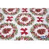 ROLLO DE MANTEL RESINADO ANTIMANCHAS LAZOS Y PIÑAS 75% ALGODÓN 25% POLIÉSTER 1,40 X 15 M