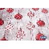 ROLLO DE MANTEL RESINADO ANTIMANCHAS BOLAS DE NAVIDAD 75% ALGODÓN 25% POLIÉSTER 1,40 X 15 M