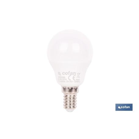 BOMBILLA LED ESFÉRICA E14 6.5 W 806 LM 3000 K