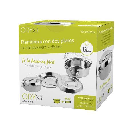 Fiambrera de Acero Inoxidable con Plato 18 cm