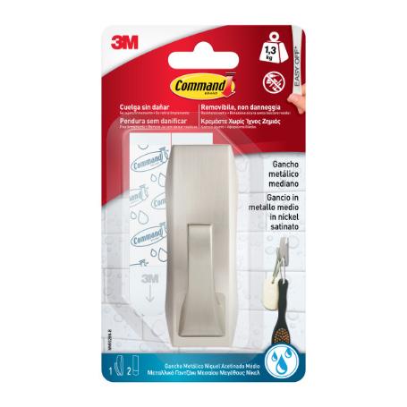 3M BAÑO PERCHA COMMAND NIQUEL MEDIANA 1,3 KG WMR02BN 7100352242
