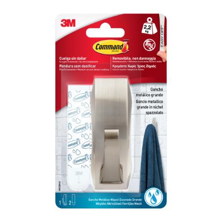 3M BAÑO PERCHA COMMAND NIQUEL GRANDE 2,2 KG MR03BN 7100352237