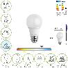 BOMBILLA LED ESTANDAR ROSCA E27. 8 WATT. EQUIVALE A 65 WATT. 806 LUMENES. LUZ FRÍA (6500º K.)