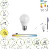 BOMBILLA LED ESFERICA ROSCA E27 4.5 WATT. EQUIVALE A 55 WATT. 470 LUMENES. LUZ CÁLIDA (2700º K.)