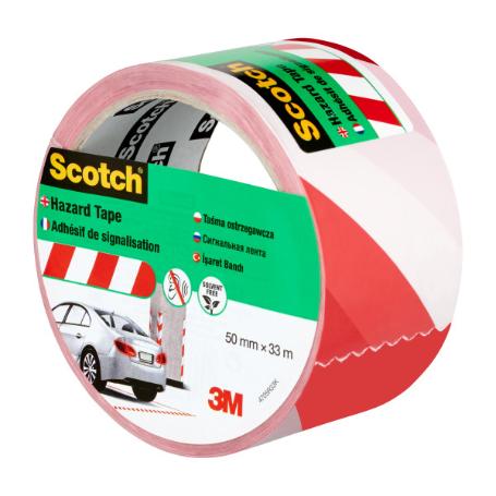 3M CINTA SEÑALIZACION ADHESIVA BLANCA-ROJA 50X33M 7100181226