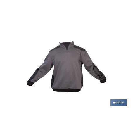 SUDADERA RANGER CUELLO CREMALLERA 280GMS GRIS-NEGRO T-L