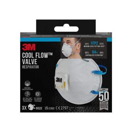 3M MASCARILLA PARTICULAS CON VALVULA FFP2 8822-3 7100329311