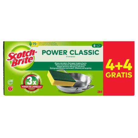SCOTCH-BRITE® ESTROPAJO FIBRA VERDE+ESPONJ 4+4 GRATIS 7100325013
