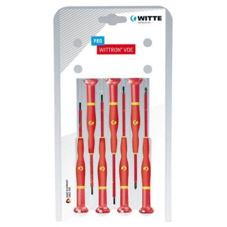 WITTE-89377-JUEGOS DE 7 DESTORNILLADORES DE PRECISIÓN WITTRON VDE EN BLISTER DE PLÁSTICO (PL/PH)