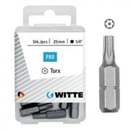 WITTE-429486-5 PUNTAS TORX DE SEGURIDAD EN CAJITA DE PLÁSTICO LARGO 25 MM (TS 40)