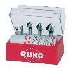RUKO-102142-JUEGO DE 5 AVELLANADORES CÓNICOS DIN 335 FORMA C HSS 90°