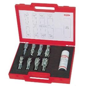 RUKO-108810E-JUEGO DE 8 BROCAS HUECAS HSS-CO 5 COBALTO VÁSTAGO WELDON